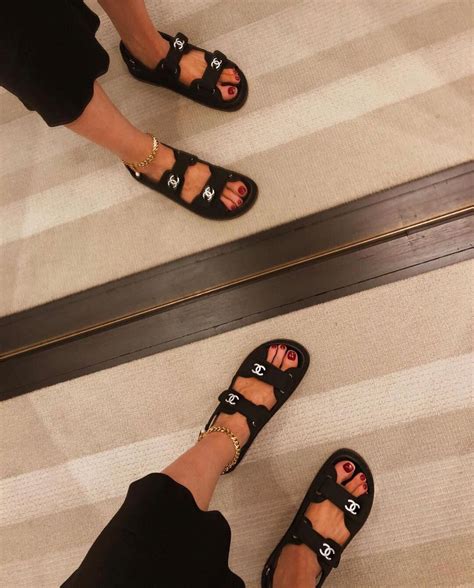 sandali simil chanel|Chanel sandals real real.